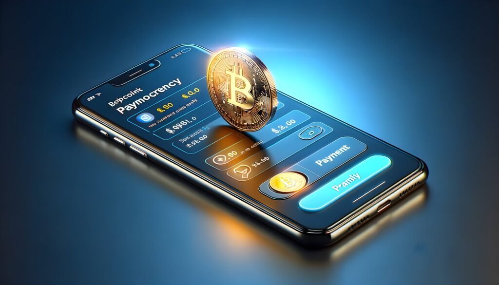 smartphone-displaying-cryptocurrency-payment-app